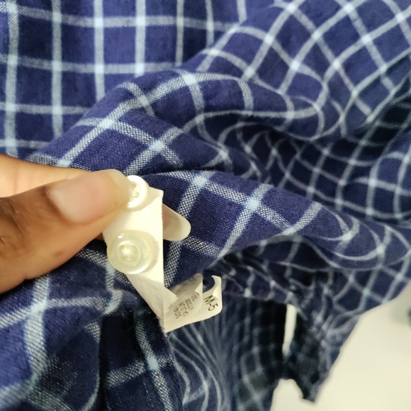 Men's Banana Republic Linen Plaid Shirt size L - Picture 13 of 13